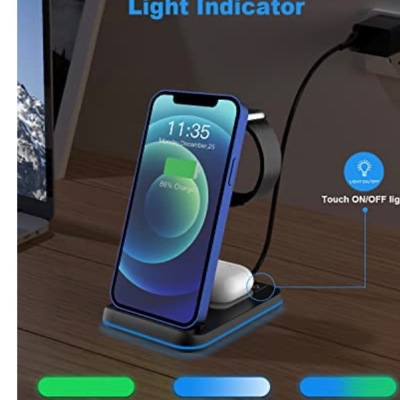 Zubarr three in one foldable wireless charger. NWOT - Picture 4 of 5